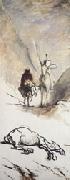Honore  Daumier Don Quixote and the Dead Mule oil painting reproduction